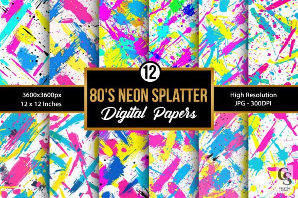 80 s Neon Splatter Digital Papers: A Strategic Asset for Retro-Themed Branding and Design