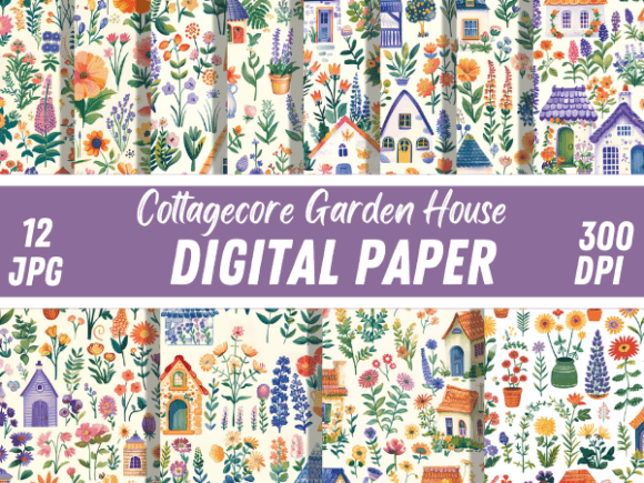 Cottagecore Garden Houses Paper Pattern