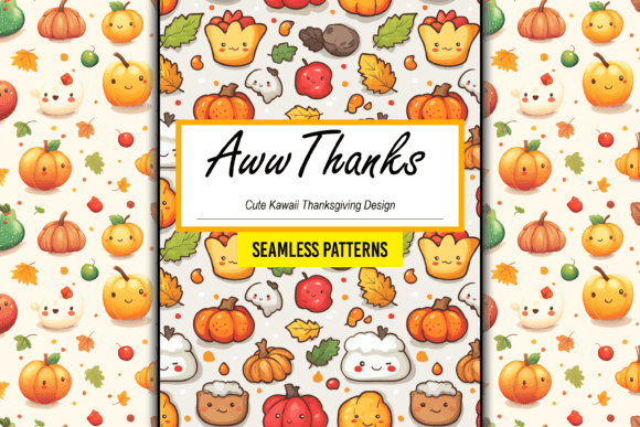 Cute Kawaii Thanksgiving Pattern Design