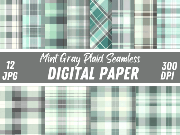Mint Gray Plaid Textured Checkered Paper: The Ultimate Digital Asset for Modern Crafting