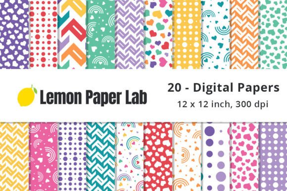 Rainbow Geometric Digital Backgrounds