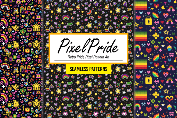Retro Pride Pixel Seamless Pattern Art