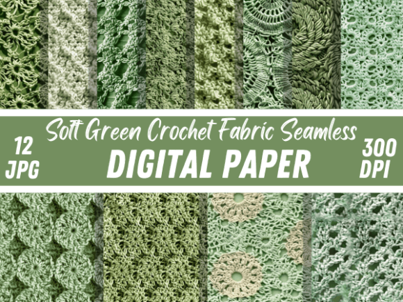 Soft Green Crochet Fabric Backgrounds: A Versatile Resource for Modern Creators