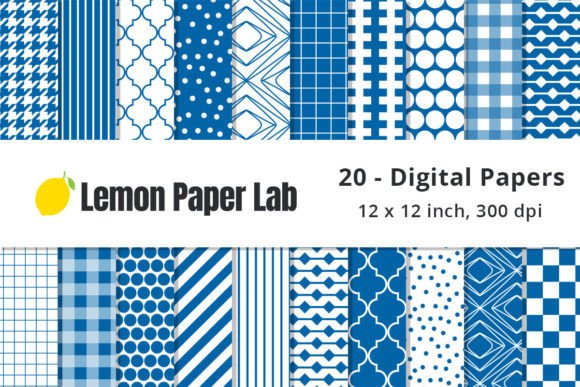 Transform Your Digital Projects with the Mediterranean Collection: Blue and White Pattern Papers Seamless