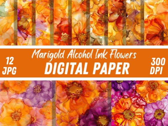 Unlocking Creativity with Marigold Alcohol Ink Flowers: The Ultimate Digital Paper Bundle for Modern Crafters