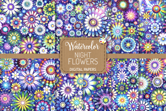 Unlocking the Magic of Night Flowers: Blue Watercolor Florals for Creative Projects