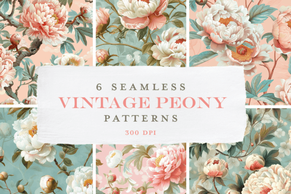 Vintage Peony Seamless Digital Paper